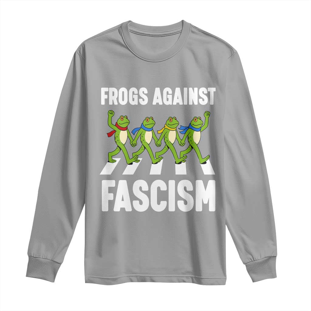 Walking Frog Against Fascism Long Sleeve Shirt Frogs Band Resistance Protest - Wonder Print Shop
