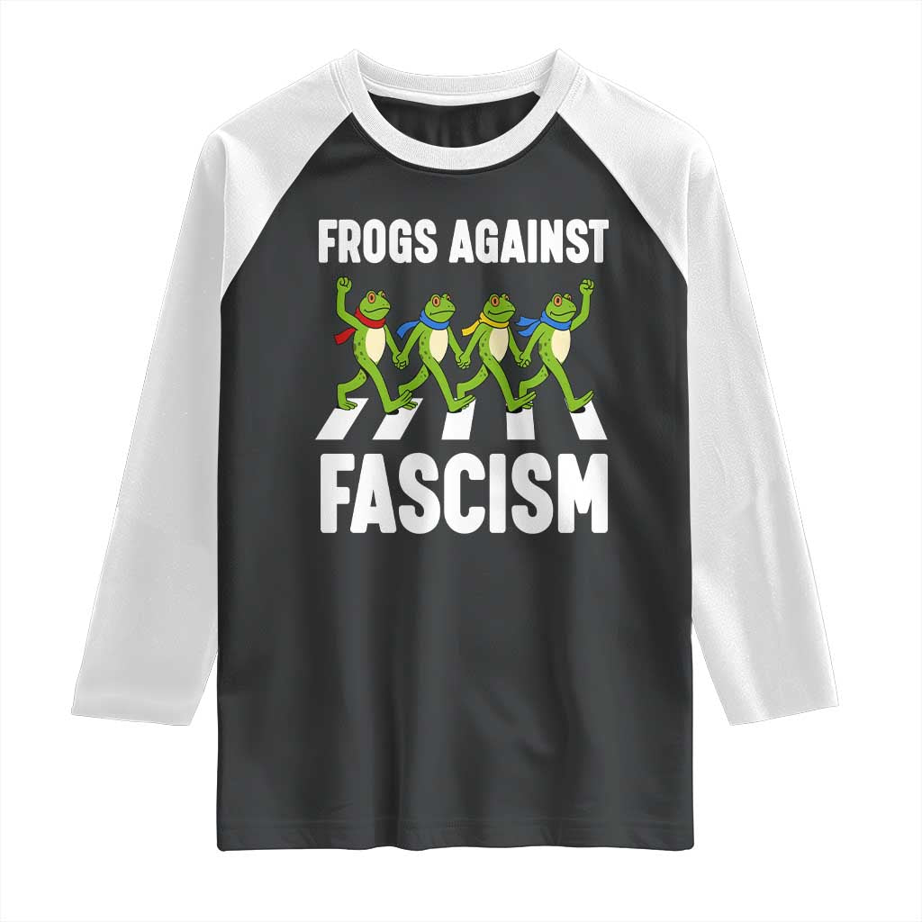Walking Frog Against Fascism Raglan Shirt Frogs Band Resistance Protest - Wonder Print Shop