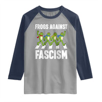 Walking Frog Against Fascism Raglan Shirt Frogs Band Resistance Protest - Wonder Print Shop