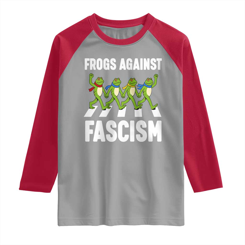 Walking Frog Against Fascism Raglan Shirt Frogs Band Resistance Protest - Wonder Print Shop