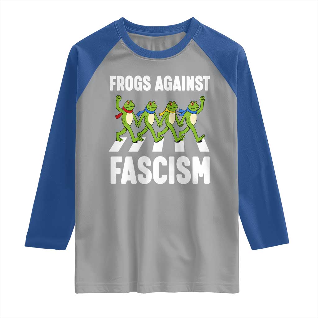 Walking Frog Against Fascism Raglan Shirt Frogs Band Resistance Protest - Wonder Print Shop