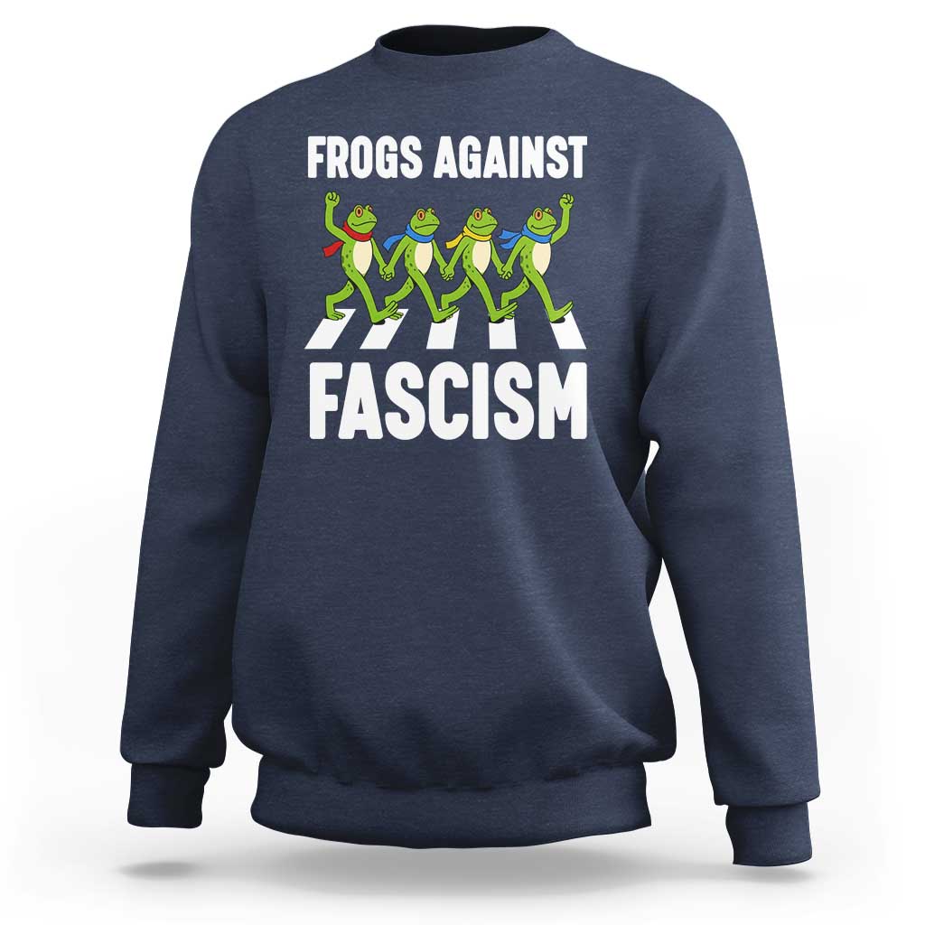 Walking Frog Against Fascism Sweatshirt Frogs Band Resistance Protest - Wonder Print Shop