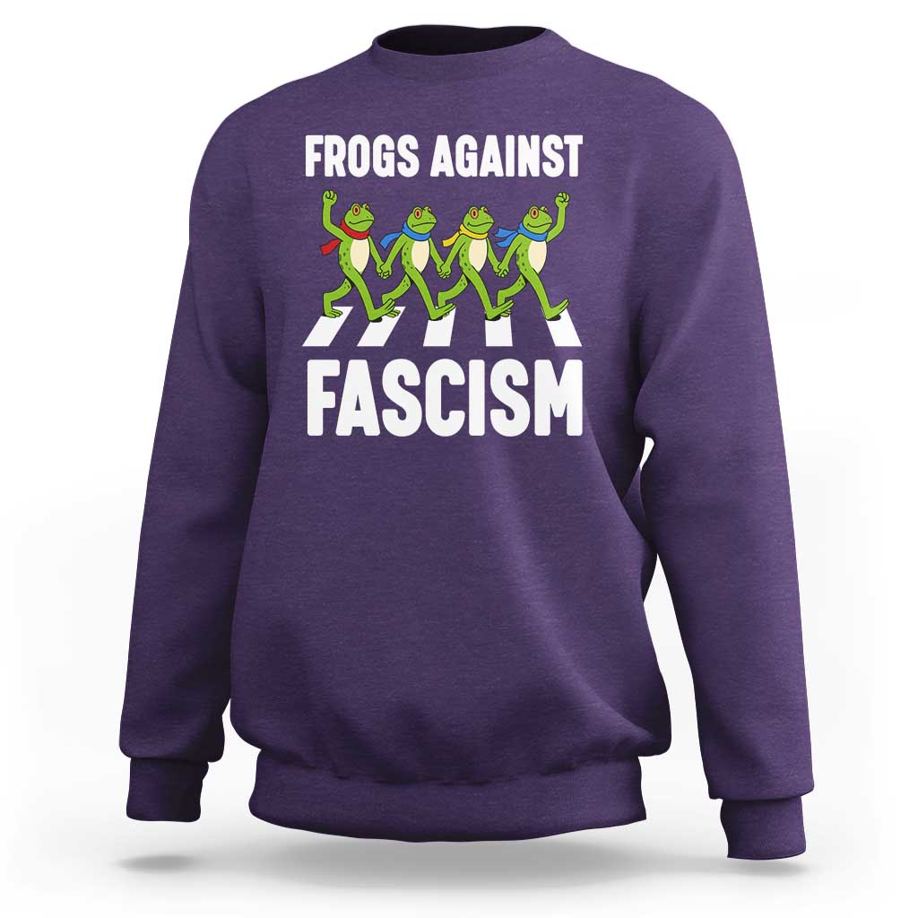 Walking Frog Against Fascism Sweatshirt Frogs Band Resistance Protest - Wonder Print Shop