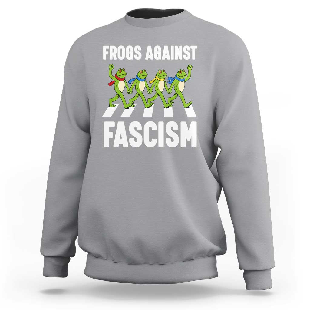 Walking Frog Against Fascism Sweatshirt Frogs Band Resistance Protest - Wonder Print Shop