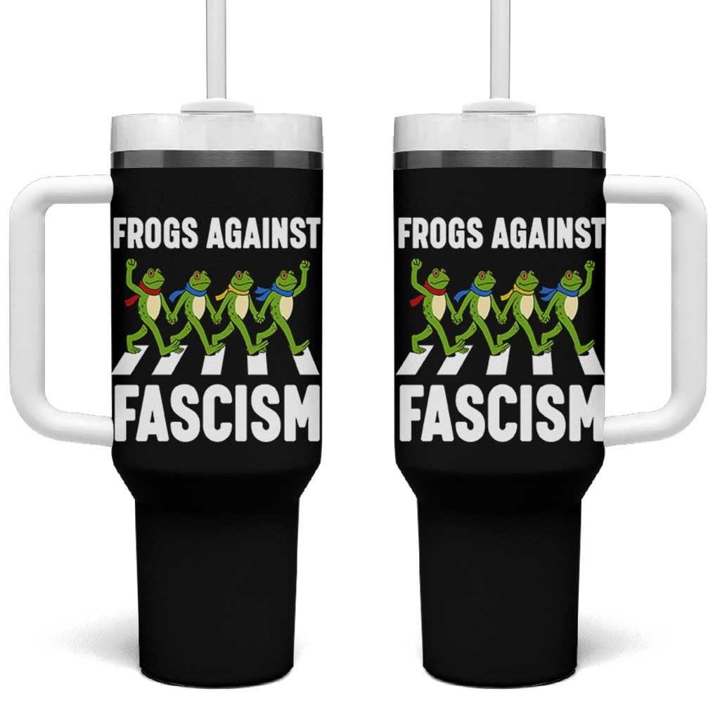 Walking Frog Against Fascism Tumbler With Handle Frogs Band Resistance Protest - Wonder Print Shop