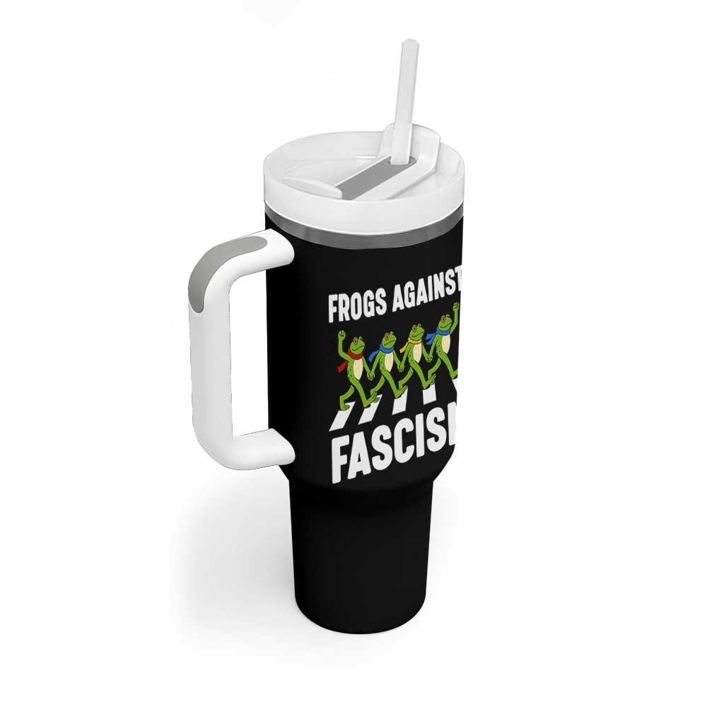 Walking Frog Against Fascism Tumbler With Handle Frogs Band Resistance Protest - Wonder Print Shop