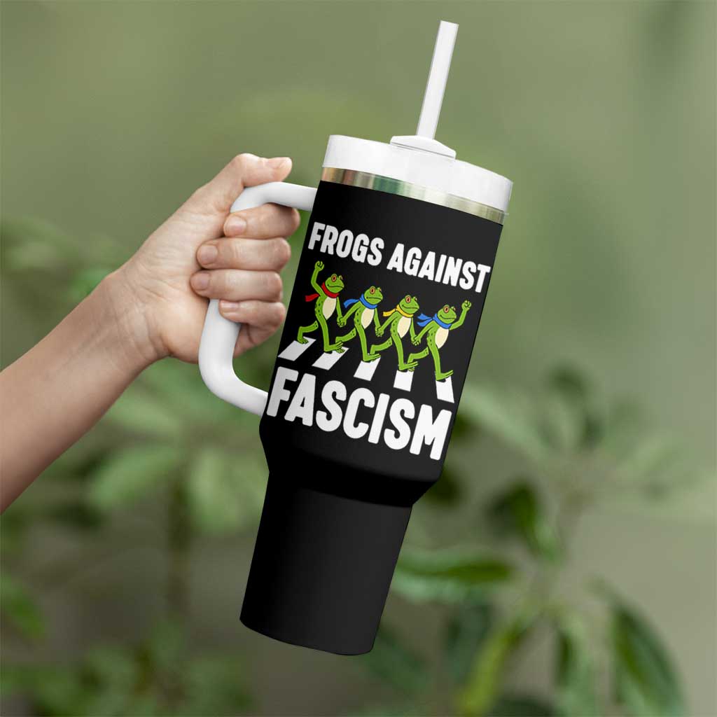 Walking Frog Against Fascism Tumbler With Handle Frogs Band Resistance Protest - Wonder Print Shop