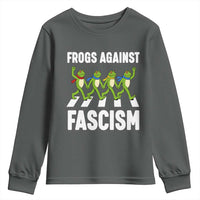 Walking Frog Against Fascism Youth Sweatshirt Frogs Band Resistance Protest - Wonder Print Shop