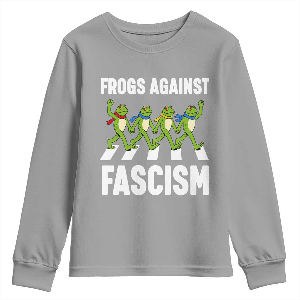 Walking Frog Against Fascism Youth Sweatshirt Frogs Band Resistance Protest - Wonder Print Shop