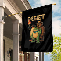 Resist Social Club 2025 Garden Flag Bear Penguin Frog Protest Unity for Social Justice - Wonder Print Shop