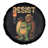 Resist Social Club 2025 Spare Tire Cover Bear Penguin Frog Protest Unity for Social Justice - Wonder Print Shop