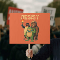 Resist Social Club 2025 Protest Sign Bear Penguin Frog Protest Unity for Social Justice - Wonder Print Shop
