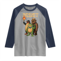 Resist Social Club 2025 Raglan Shirt Bear Penguin Frog Protest Unity for Social Justice - Wonder Print Shop