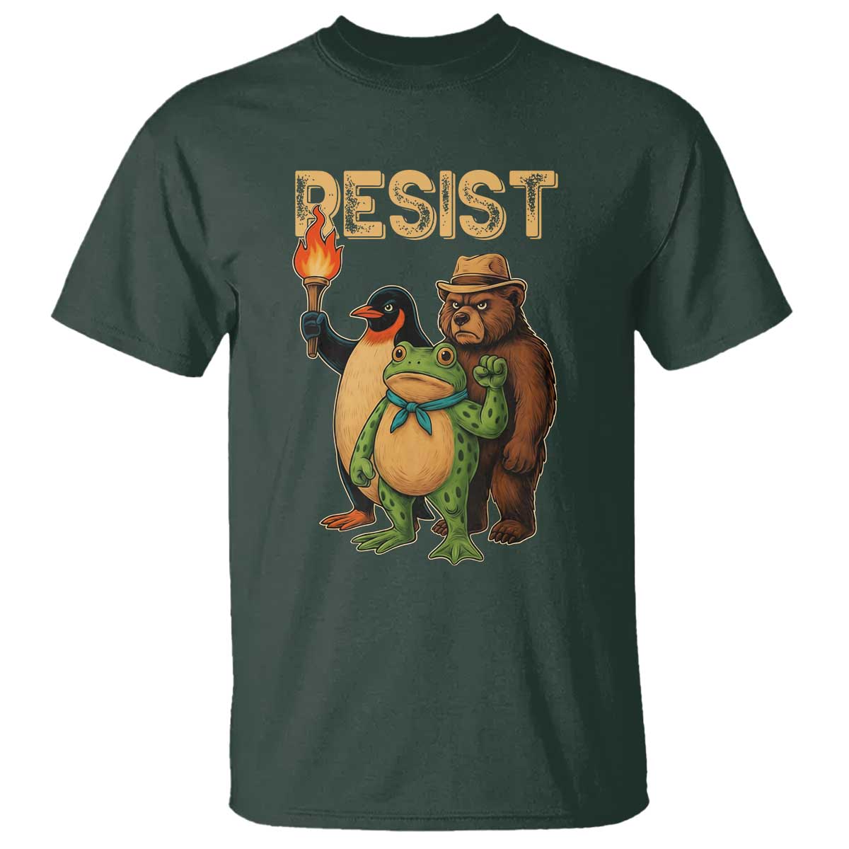 Resist Social Club 2025 T Shirt Bear Penguin Frog Protest Unity for Social Justice - Wonder Print Shop