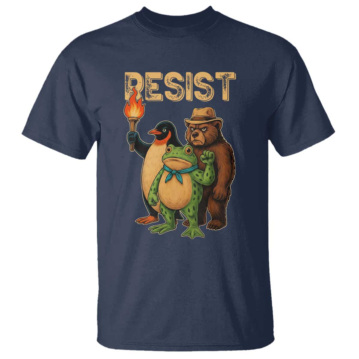 Resist Social Club 2025 T Shirt Bear Penguin Frog Protest Unity for Social Justice - Wonder Print Shop