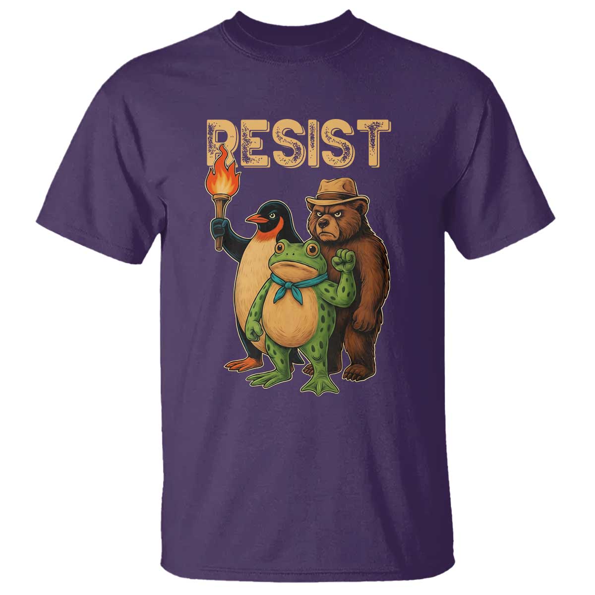Resist Social Club 2025 T Shirt Bear Penguin Frog Protest Unity for Social Justice - Wonder Print Shop