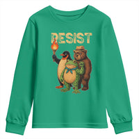 Resist Social Club 2025 Youth Sweatshirt Bear Penguin Frog Protest Unity for Social Justice - Wonder Print Shop