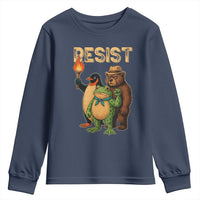 Resist Social Club 2025 Youth Sweatshirt Bear Penguin Frog Protest Unity for Social Justice - Wonder Print Shop