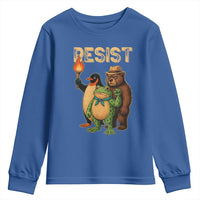 Resist Social Club 2025 Youth Sweatshirt Bear Penguin Frog Protest Unity for Social Justice - Wonder Print Shop