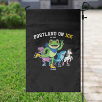 Portland On Ice 2025 Garden Flag Resist Frog and Inflatable Animals Protest Sarcastic Politics - Wonder Print Shop