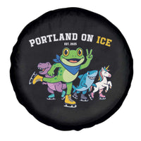 Portland On Ice 2025 Spare Tire Cover Resist Frog and Inflatable Animals Protest Sarcastic Politics - Wonder Print Shop