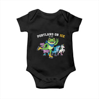 Portland On Ice 2025 Baby Onesie Resist Frog and Inflatable Animals Protest Sarcastic Politics - Wonder Print Shop