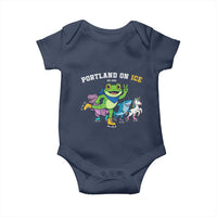 Portland On Ice 2025 Baby Onesie Resist Frog and Inflatable Animals Protest Sarcastic Politics - Wonder Print Shop