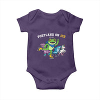 Portland On Ice 2025 Baby Onesie Resist Frog and Inflatable Animals Protest Sarcastic Politics - Wonder Print Shop