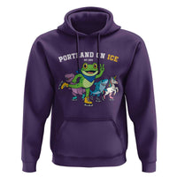 Portland On Ice 2025 Hoodie Resist Frog and Inflatable Animals Protest Sarcastic Politics - Wonder Print Shop