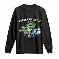 Portland On Ice 2025 Long Sleeve Shirt Resist Frog and Inflatable Animals Protest Sarcastic Politics - Wonder Print Shop