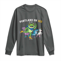 Portland On Ice 2025 Long Sleeve Shirt Resist Frog and Inflatable Animals Protest Sarcastic Politics - Wonder Print Shop