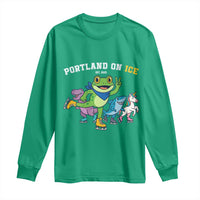 Portland On Ice 2025 Long Sleeve Shirt Resist Frog and Inflatable Animals Protest Sarcastic Politics - Wonder Print Shop