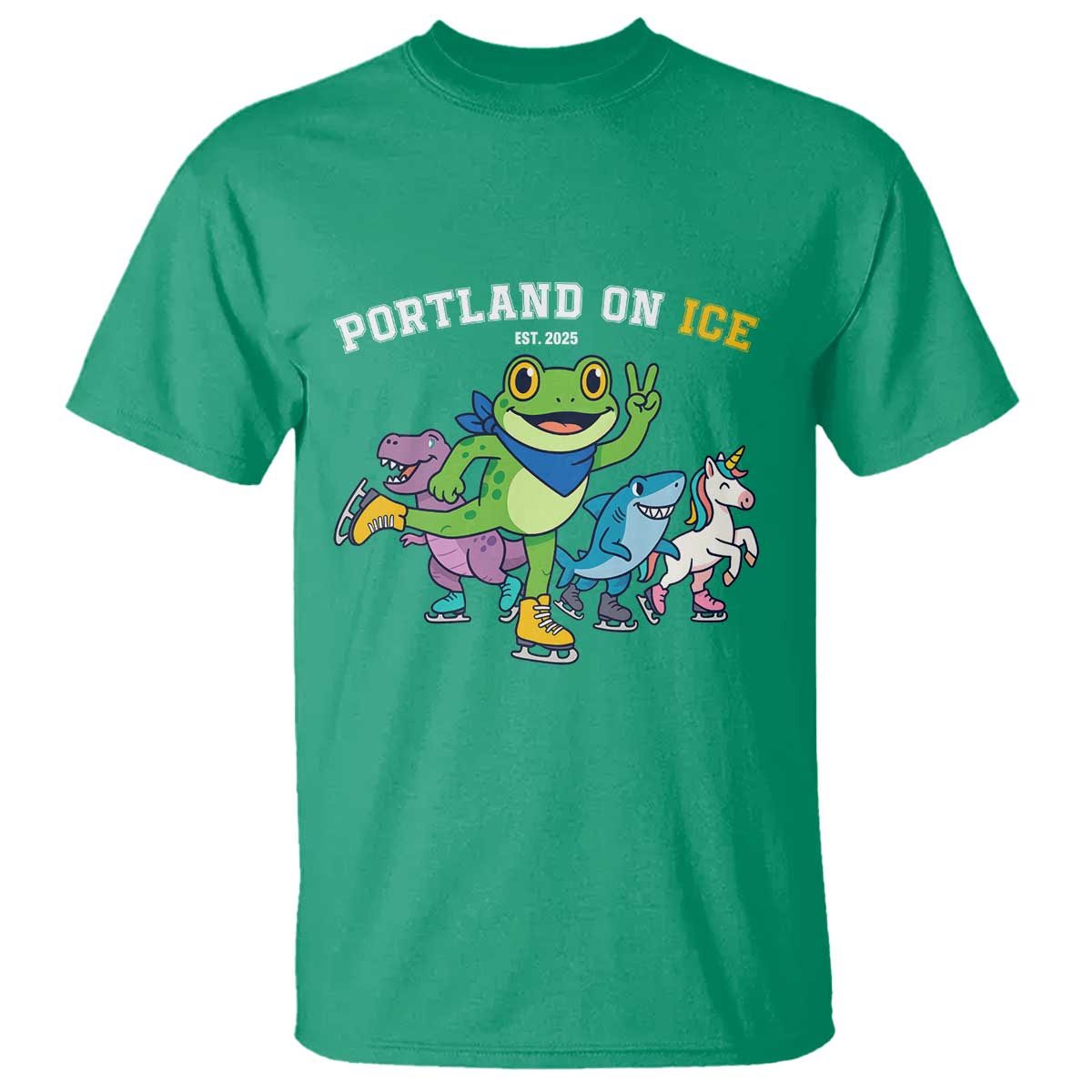 Portland On Ice 2025 T Shirt Resist Frog and Inflatable Animals Protest Sarcastic Politics - Wonder Print Shop