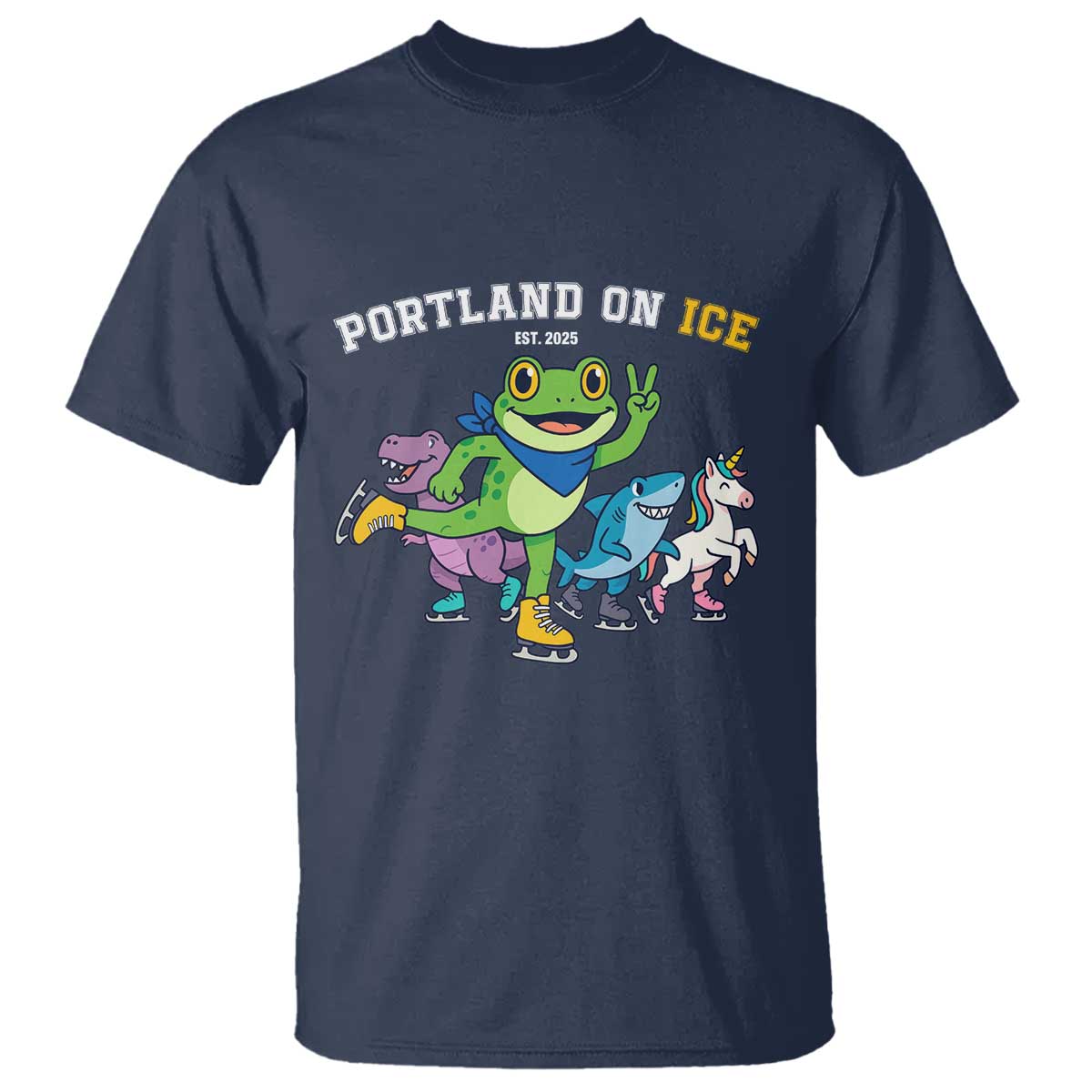 Portland On Ice 2025 T Shirt Resist Frog and Inflatable Animals Protest Sarcastic Politics - Wonder Print Shop