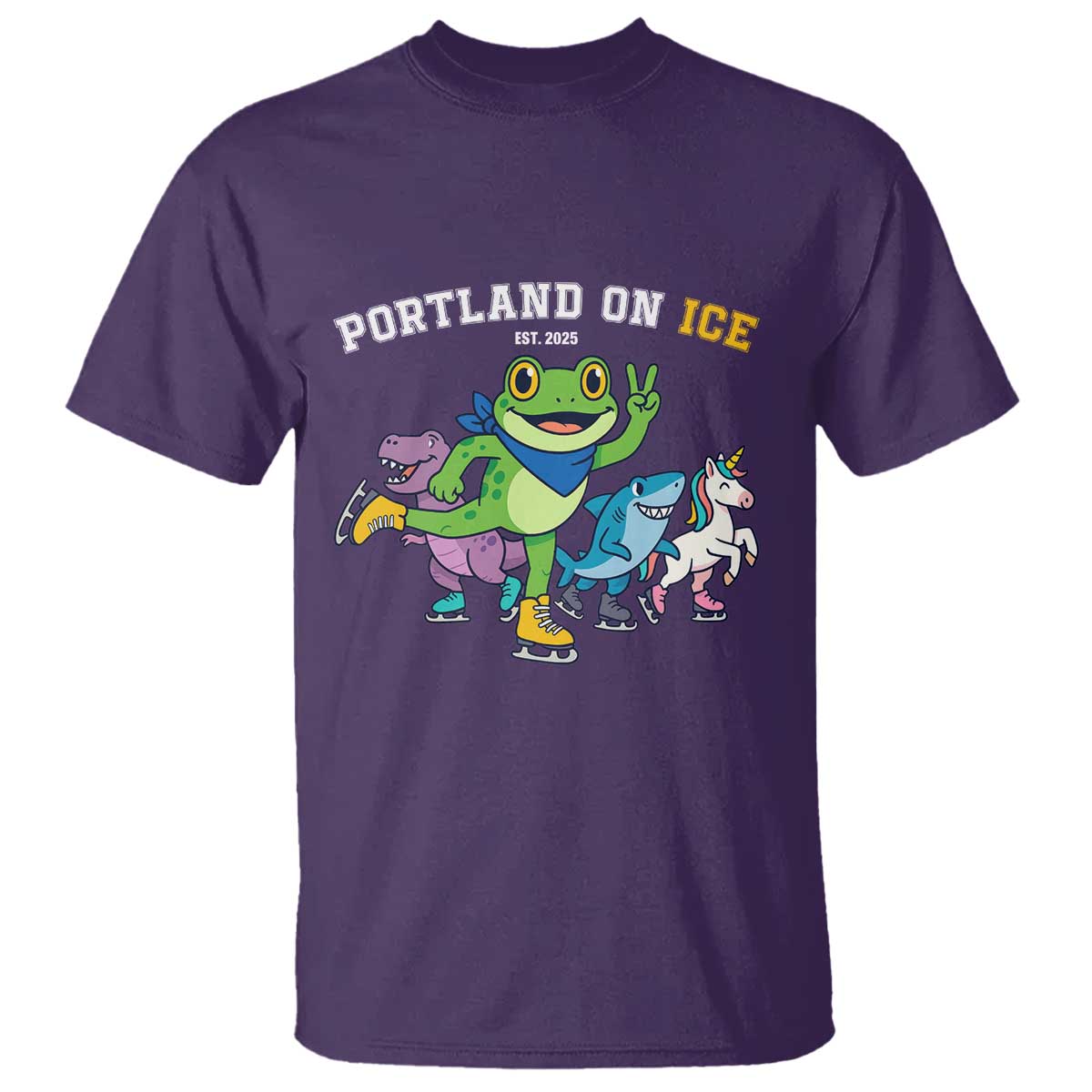 Portland On Ice 2025 T Shirt Resist Frog and Inflatable Animals Protest Sarcastic Politics - Wonder Print Shop