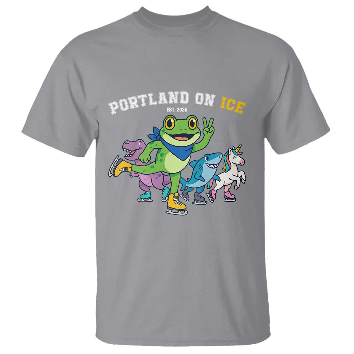 Portland On Ice 2025 T Shirt Resist Frog and Inflatable Animals Protest Sarcastic Politics - Wonder Print Shop