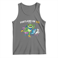 Portland On Ice 2025 Tank Top Resist Frog and Inflatable Animals Protest Sarcastic Politics - Wonder Print Shop
