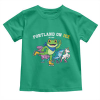 Portland On Ice 2025 Toddler T Shirt Resist Frog and Inflatable Animals Protest Sarcastic Politics - Wonder Print Shop