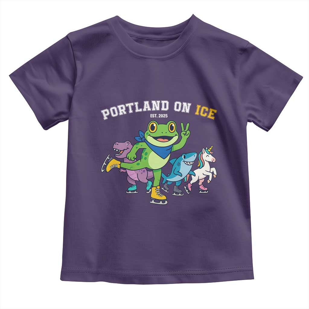 Portland On Ice 2025 Toddler T Shirt Resist Frog and Inflatable Animals Protest Sarcastic Politics - Wonder Print Shop