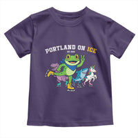 Portland On Ice 2025 Toddler T Shirt Resist Frog and Inflatable Animals Protest Sarcastic Politics - Wonder Print Shop