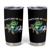 Portland On Ice 2025 Tumbler Cup Resist Frog and Inflatable Animals Protest Sarcastic Politics - Wonder Print Shop