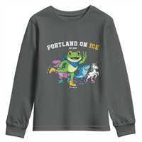 Portland On Ice 2025 Youth Sweatshirt Resist Frog and Inflatable Animals Protest Sarcastic Politics - Wonder Print Shop