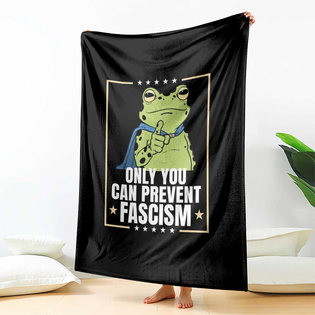 Only You Can Prevent Fascism Patriotic Frog Throw Blanket Resist Protest Poster - Wonder Print Shop