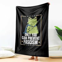 Only You Can Prevent Fascism Patriotic Frog Throw Blanket Resist Protest Poster - Wonder Print Shop