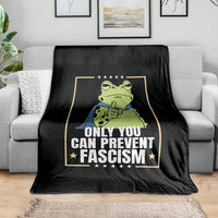 Only You Can Prevent Fascism Patriotic Frog Throw Blanket Resist Protest Poster - Wonder Print Shop
