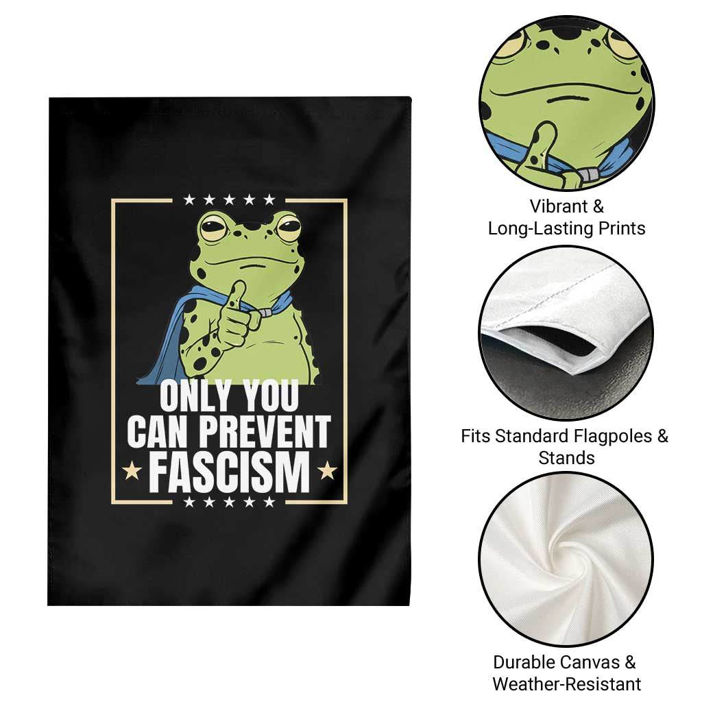 Only You Can Prevent Fascism Patriotic Frog Garden Flag Resist Protest Poster - Wonder Print Shop