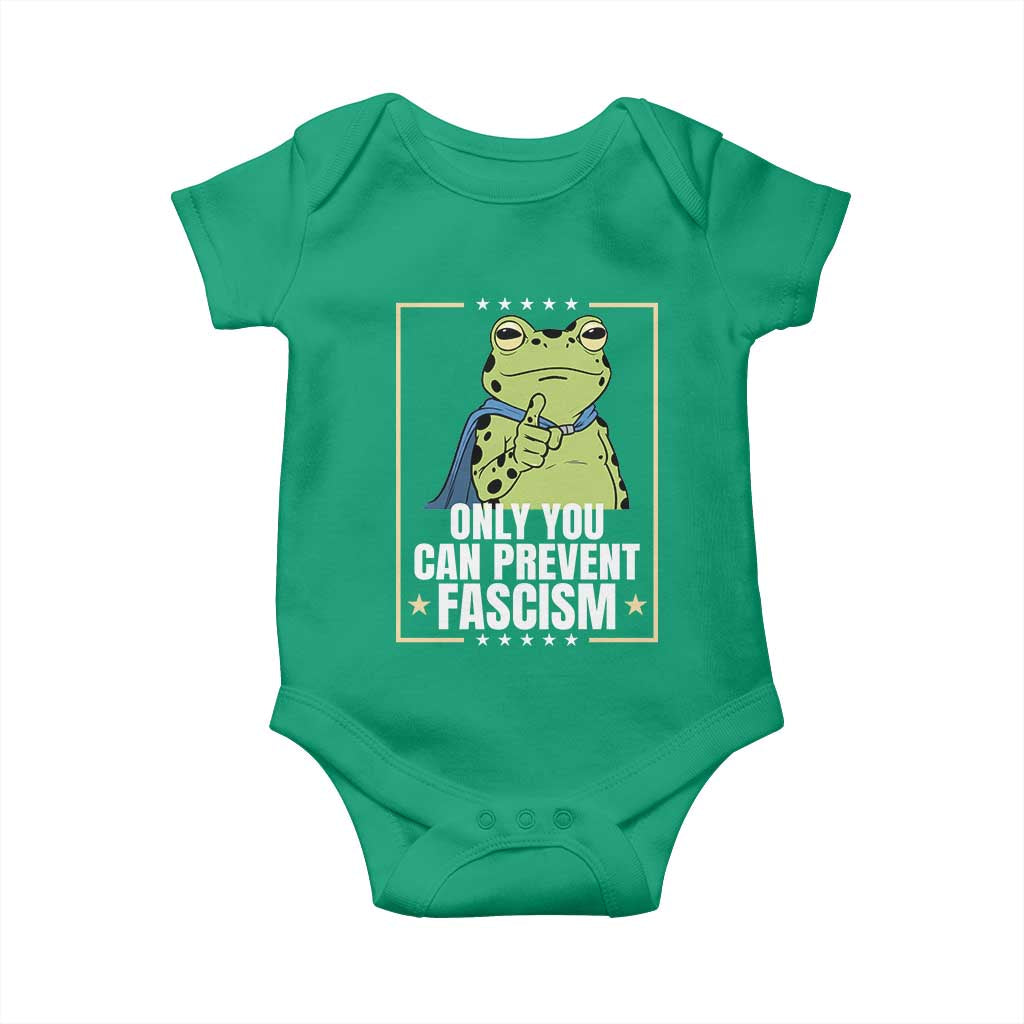 Only You Can Prevent Fascism Patriotic Frog Baby Onesie Resist Protest Poster - Wonder Print Shop