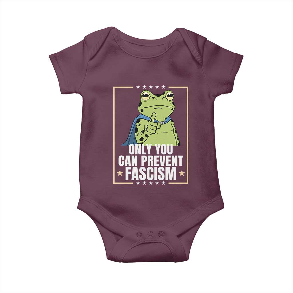 Only You Can Prevent Fascism Patriotic Frog Baby Onesie Resist Protest Poster - Wonder Print Shop
