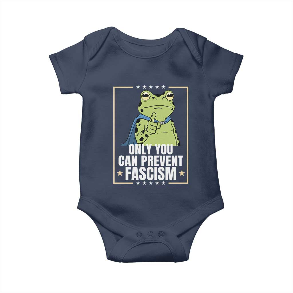 Only You Can Prevent Fascism Patriotic Frog Baby Onesie Resist Protest Poster - Wonder Print Shop