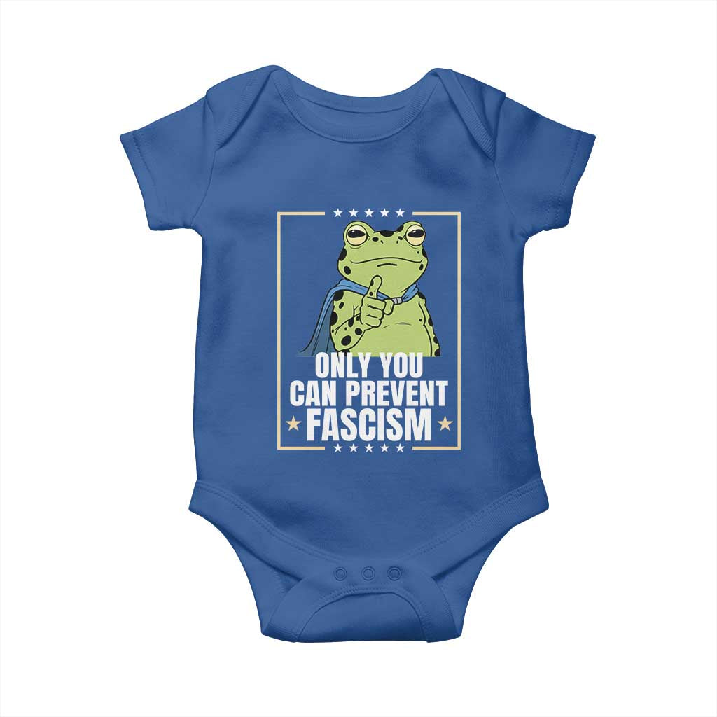 Only You Can Prevent Fascism Patriotic Frog Baby Onesie Resist Protest Poster - Wonder Print Shop
